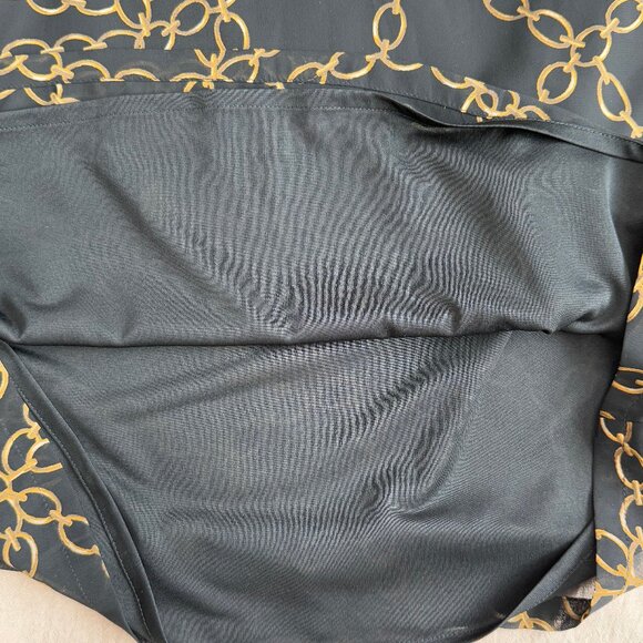 Banana Republic Black Chain Link Print Blouse Size Small - Picture 7 of 9